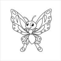 Página para colorear de mariposas para adultos vector