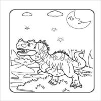 Dinosaur Adult Coloring Page vector