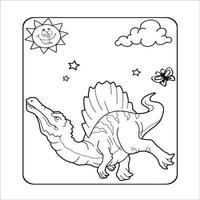 Dinosaur Adult Coloring Page vector