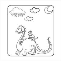 Dinosaur Adult Coloring Page vector