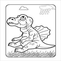 Dinosaur Adult Coloring Page vector