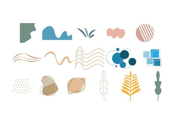 Abstract shape illustration set