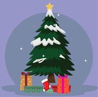 Christmas day  tree free vector