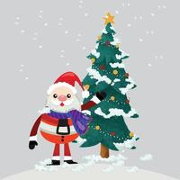 Merry Christmas and happy new year tree vector