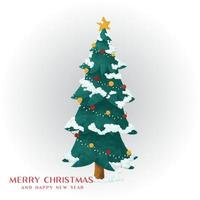 Merry Christmas and happy new year tree vector