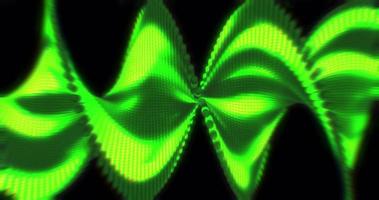 espirales verdes en movimiento de moléculas y adn médico y científico girando y brillando con energía. protector de pantalla en estilo digital. fondo abstracto, video en alta calidad 4k