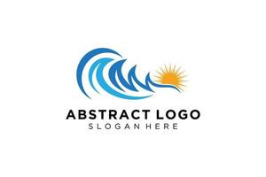 diseño de icono y símbolo de logotipo de salpicadura de onda de agua abstracta. vector