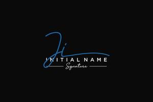 Initial JI signature logo template vector. Hand drawn Calligraphy lettering Vector illustration.
