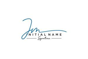 Initial JM signature logo template vector. Hand drawn Calligraphy lettering Vector illustration.