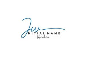 Initial JW signature logo template vector. Hand drawn Calligraphy lettering Vector illustration.