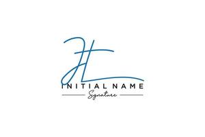 Initial JT signature logo template vector. Hand drawn Calligraphy lettering Vector illustration.