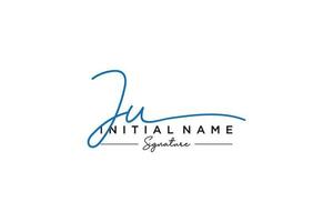 Initial JU signature logo template vector. Hand drawn Calligraphy lettering Vector illustration.