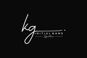 Initial KG signature logo template vector. Hand drawn Calligraphy lettering Vector illustration.