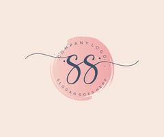 Initial SS feminine logo. Usable for Nature, Salon, Spa, Cosmetic and Beauty Logos. Flat Vector Logo Design Template Element.