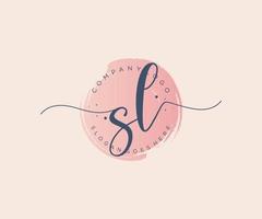 Initial SL feminine logo. Usable for Nature, Salon, Spa, Cosmetic and Beauty Logos. Flat Vector Logo Design Template Element.