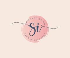 Initial SI feminine logo. Usable for Nature, Salon, Spa, Cosmetic and Beauty Logos. Flat Vector Logo Design Template Element.
