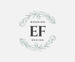 EF Initials letter Wedding monogram logos collection, hand drawn modern minimalistic and floral templates for Invitation cards, Save the Date, elegant identity for restaurant, boutique, cafe in vector