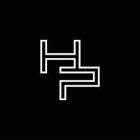 monograma del logotipo de hp con plantilla de diseño de estilo de línea vector