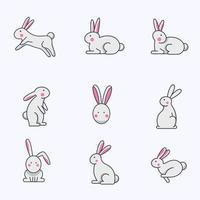 Adorable Cute Breed Rabbits vector