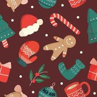 Doodle Christmas Seamless Background vector