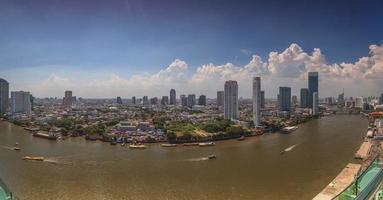 Panoramaic picture of Bangkok with Chao Phraya river at daytime photo