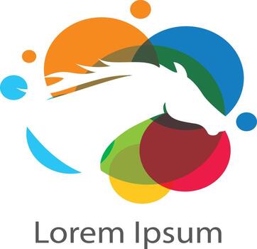 Colorful logo. round, circle, horse vector