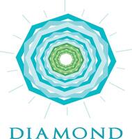 Diamond logo, Crushing abstract pattern. Colorful precious stone logotype. vector