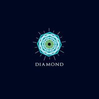 logotipo de diamante, patrón abstracto aplastante. logotipo de piedra preciosa de colores. vector