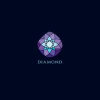 Diamond logo, Crushing abstract pattern. Colorful precious stone logotype. vector