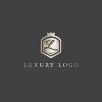 diseño de logotipo de lujo con letra l. vector