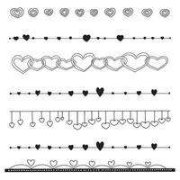 Dividers for card or inventing card. Vector illustration with hand draw heart. Vector illustration.