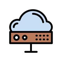 ilustración de vector de servidor de nube en un fondo. símbolos de calidad premium. iconos vectoriales para concepto y diseño gráfico.