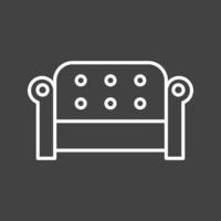 icono de línea de vector de sofá único