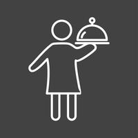 Unique Man Serving Food Vector Line Icon