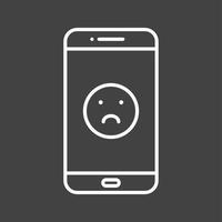 Unique Sad Face Vector Line Icon