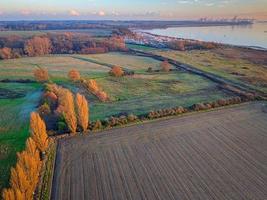 Suffolk aerial landscape with Levington Marina and Felixstowe photo