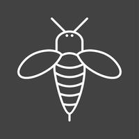 icono de línea de vector de abeja de miel único