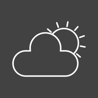 Unique Sun and Cloud Vector Line Icon