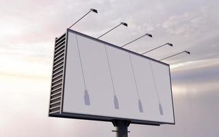 Realistic empty billboard for outdoor advertising photo