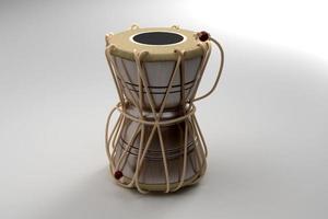 Shiva's Damru Damaru Indian Music Instrument on white background - 3D Illustration Render photo