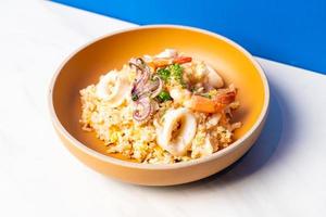 Seafood Fried Rice on plate photo