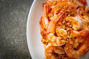 fried shrimps or prawns with garlic photo