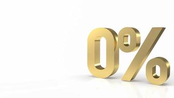 gold  zero percent on white background  3d rendering photo