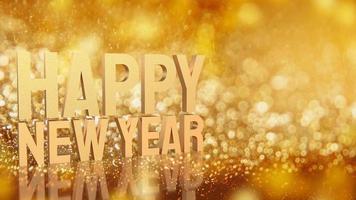 The gold happy new year on bokeh for holiday concept 3d rendering photo