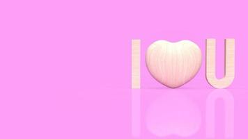 te amo texto de madera para el amor o el concepto de vacaciones representación 3d foto