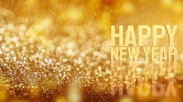 The gold happy new year on bokeh for holiday concept 3d rendering photo