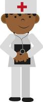 Boy doctor, illustration, vector on a white background.