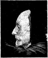 Shakespeare Death Mask Left Side vintage illustration vector