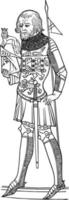 Effigy of Henry First Duke of Lancaster is an effigy of the first Duke vintage engraving. vector