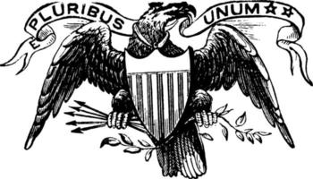 Great seal of the US, 1913 vintage illustration. vector